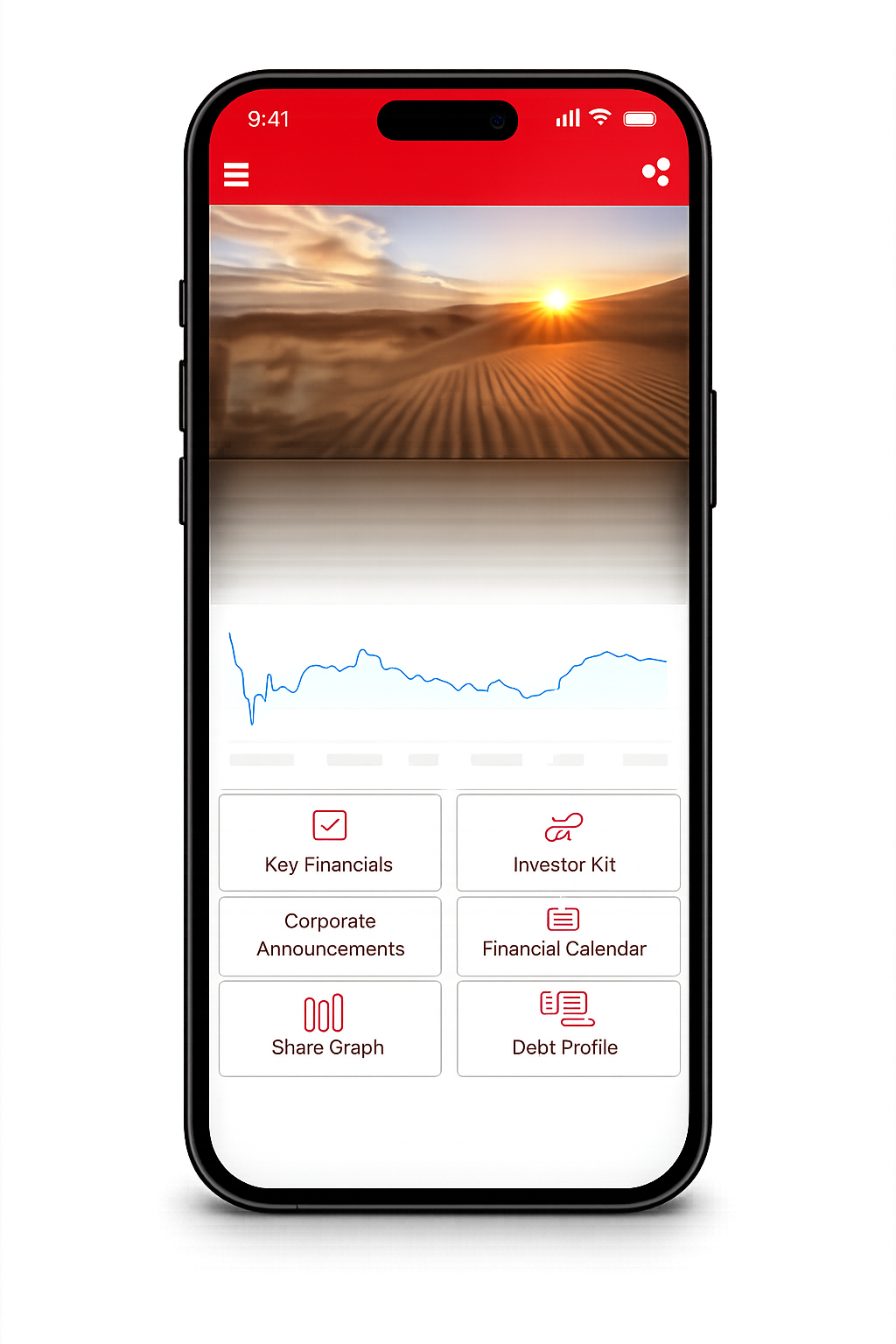 DTC Investor Relations App shown on a phone
